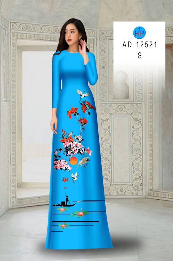 Vải Áo Dài Hoa In 3D AD 12521 27